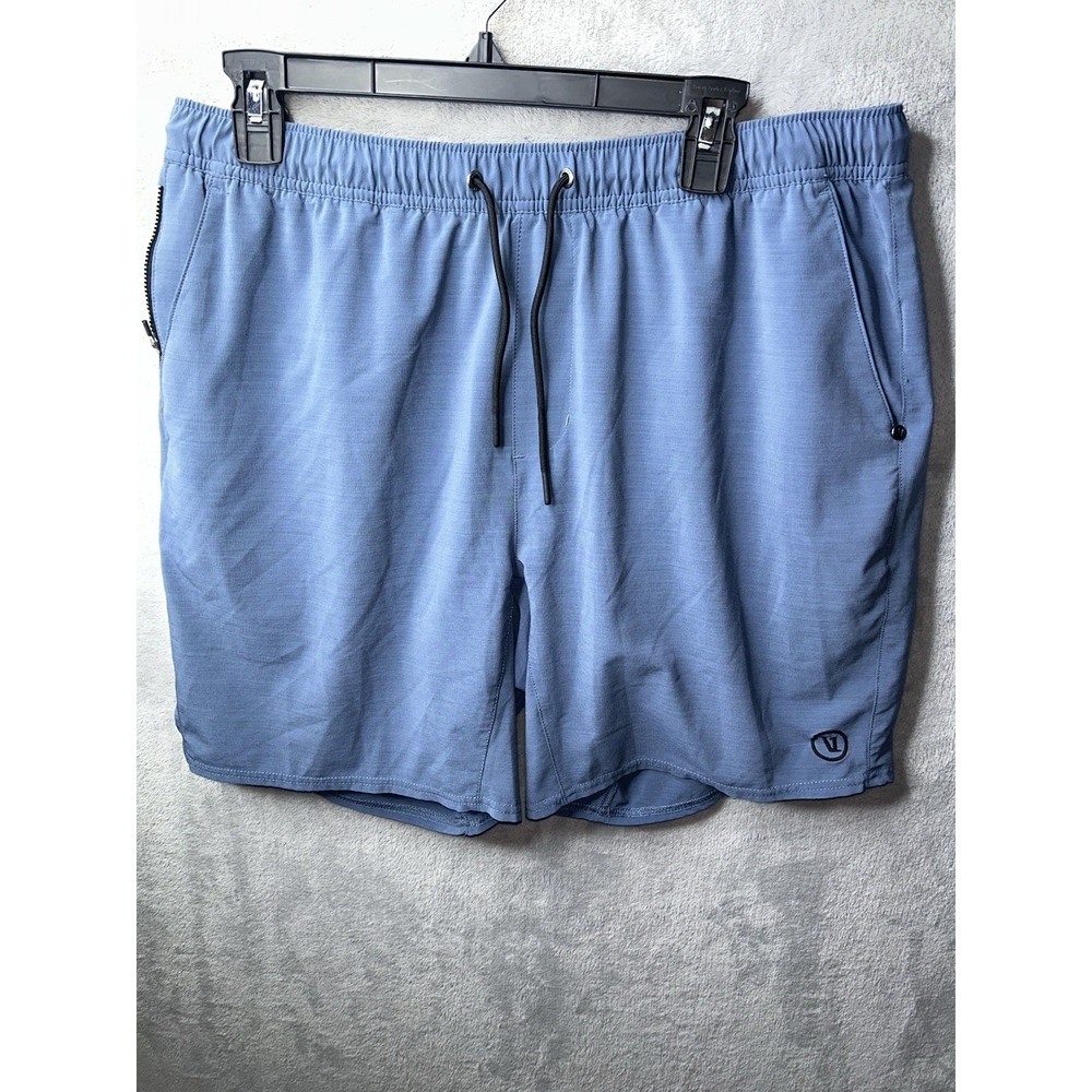 Vuori Elevate Kore Shorts Mens Small Teal Lined Elastic Waist Drawstring V382
